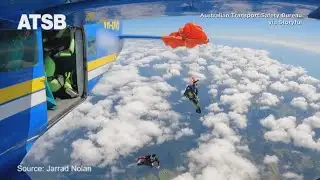 Video shows terrifying moment skydiver