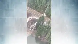 Video shows washout that closed Highway 28 near Campbell River