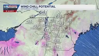Video shows when temperatures will be coldest in Vermont, New York