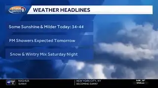 Video: Sunshine, milder today; rain possible Friday