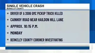 VIDEO: Troopers investigate deadly single-vehicle crash in Berkeley County