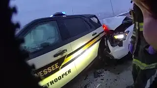 Video: Vehicle slams into TN trooper’s vehicle during traffic stop