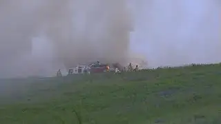 Virginia landfill fire sends flames, smoke into sky