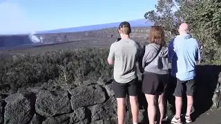 Visitors marvel at the latest eruption at Kilauea