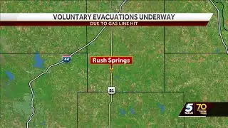 Voluntary evacuations underway near Rush Springs after gas line breaks