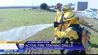Volunteer firefighters conduct training exercises at Openshaw Training Center