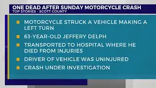 VSP: One dead after Sunday motorcycle crash in Scott County