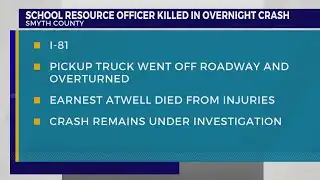 VSP: Smyth Co. school resource officer killed in overnight crash on I-81