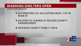 Warming shelters continue operating around Middle TN