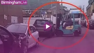 Watch fed-up forklift driver pick up badly parked car blocking lorry