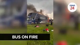 WATCH | Greyhound bus engine allegedly explodes while carrying 25 passengers