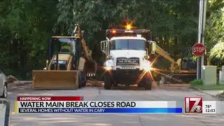 Water main break closes major road in Cary