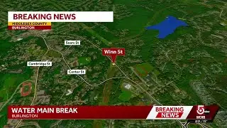 Water main break in Burlington