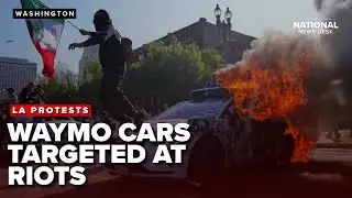 Waymo self-driving cars targeted, lit on fire in anti-ICE protests