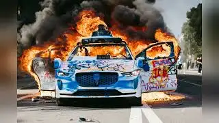 Waymo Self-Driving Robotaxis Set Ablaze in LA Protests: Electric Vehicle Fires Raise Safety Concerns