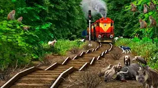 WDM-3D Loco Crossing In Bumpy Railway Track in Jungle😮 #train #railway #trainsimulator