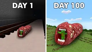 We Survived 100 Days as TRAIN EATER in Minecraft
