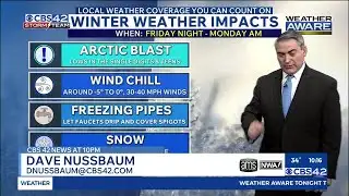 Weather Aware: Dangerous Cold, Wind, and Snow This Weekend - CBS42 News @ 10pm