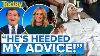 Weatherman sidetracked by day spa session on live TV | Today Show Australia