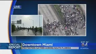 WEB EXTRA: Protesters March Onto Westbound I-395 On-Ramp