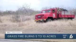 Weekend grass fire burns 5 to 10 acres