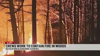 Western NC crews battle large woods fire