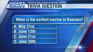 WFXR Weather Trivia: Bright and early sunrise