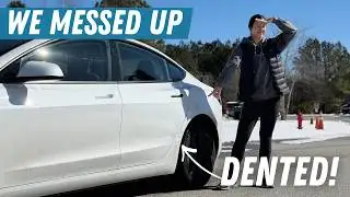 Whelp… I Crashed A Chair Into Our Brand New Tesla Model 3