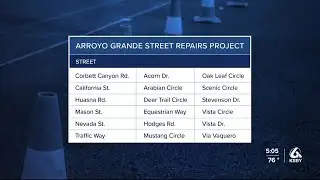 Which streets are affected for an extensive construction project in Arroyo Grande