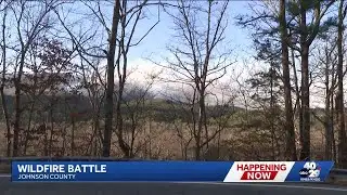 Wildfire battle in Johnson county