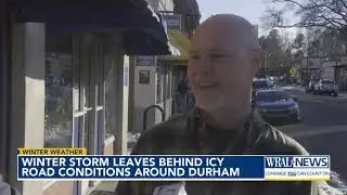 Winter storm leaves behind icy road conditions around Durham