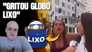 Woman interrupts Globo news broadcast live.