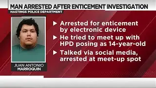 Wood River man arrested in Hastings for enticement