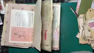 Working on my Vintage Sewing Themed Junk Journal // Craft with me