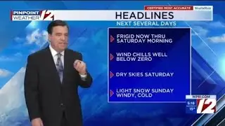 WPRI 12 Weather Forecast 1/30/26 Bitter Cold Tonight Into Saturday AM