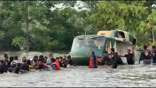 Wreckage of Air Force Bell 212 helicopter removed