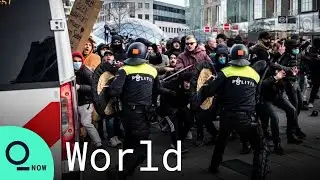 Youth Protesters Torch Dutch Virus Testing Center